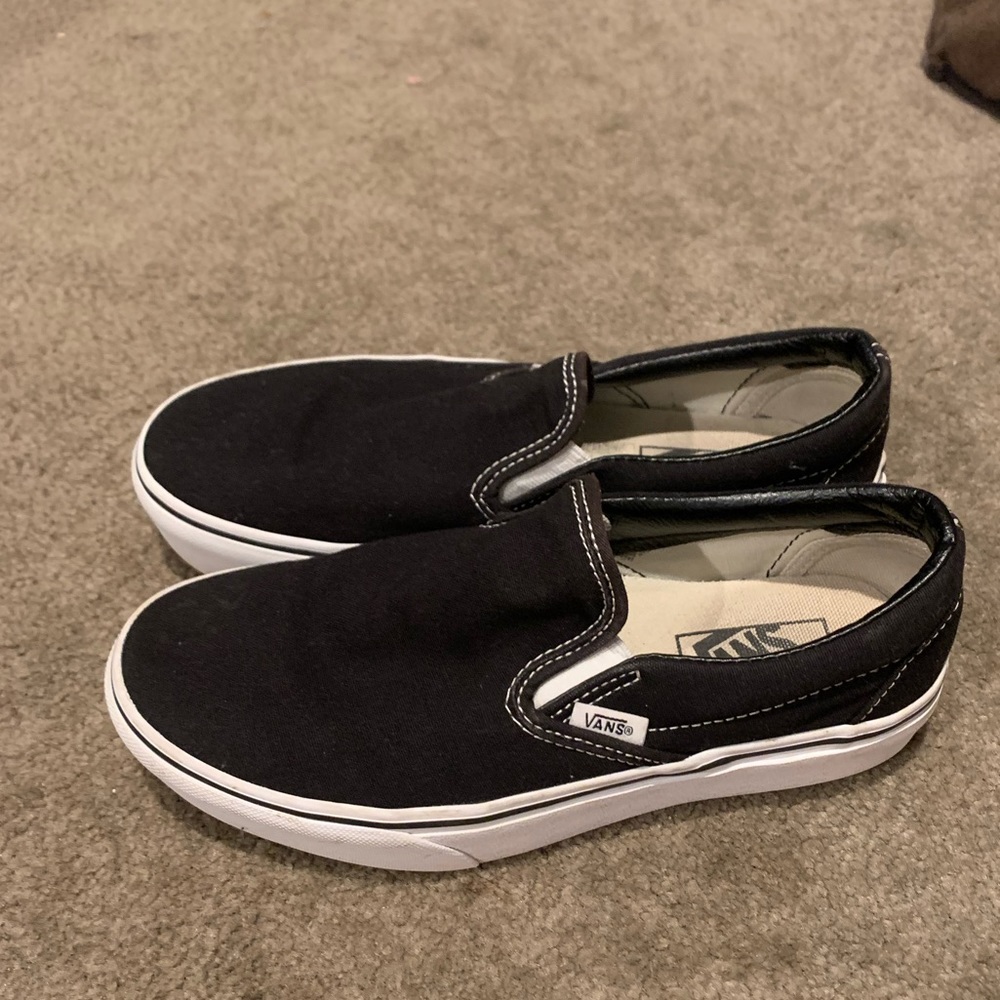 Black platform slip on vans